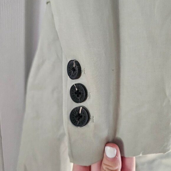 NWT Avec Les Filles Sage Green Hooded Double Breasted Trench Coat Size Medium - Picture 6 of 14